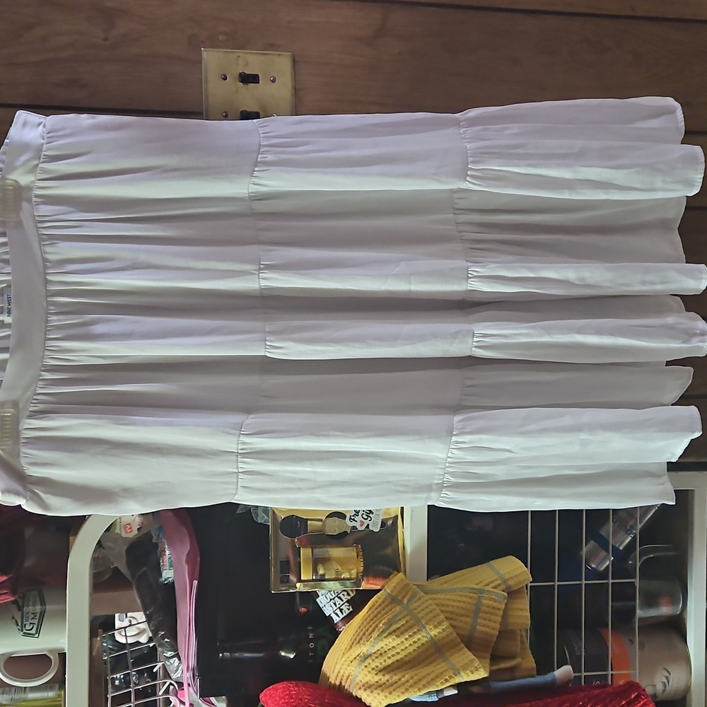 NWOT Nine West Size XL Satin Textured White Tiered Maxi Skirt